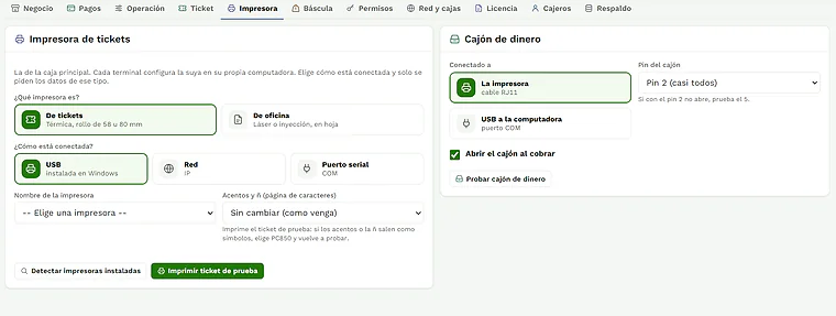 Impresora y cajon en De la Venta