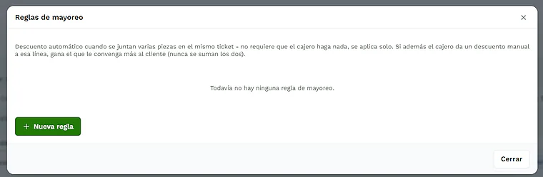 Reglas de mayoreo en De la Venta